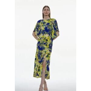 KAREN MILLEN Exploded Floral Angel Sleeve Maxi Dress Size 4